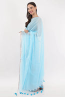Suman SantiPur Saree OCEAN MIST | Mul Cotton | Indidha Saree