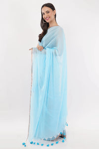 Suman SantiPur Saree OCEAN MIST | Mul Cotton | Indidha Saree