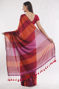 Sayantan Fulia Saree ODHNI | Khadi Cotton | Indidha Saree