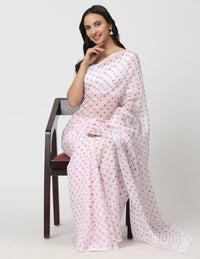 Sharon Saree POLKA MORNING | Handpainted Organza | Indidha Saree