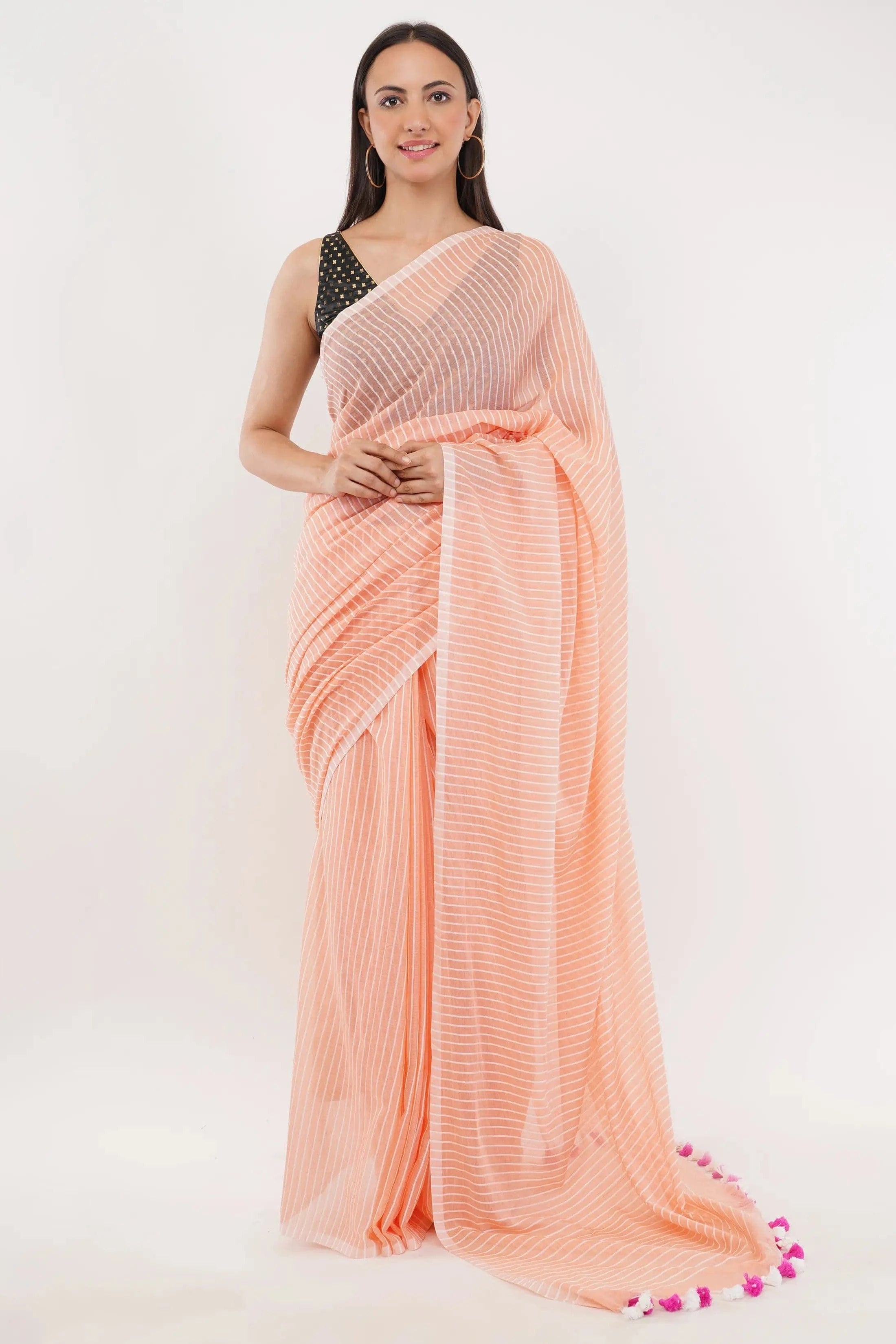 PRISHA BLUSH | Mul Cotton | Indidha Saree
