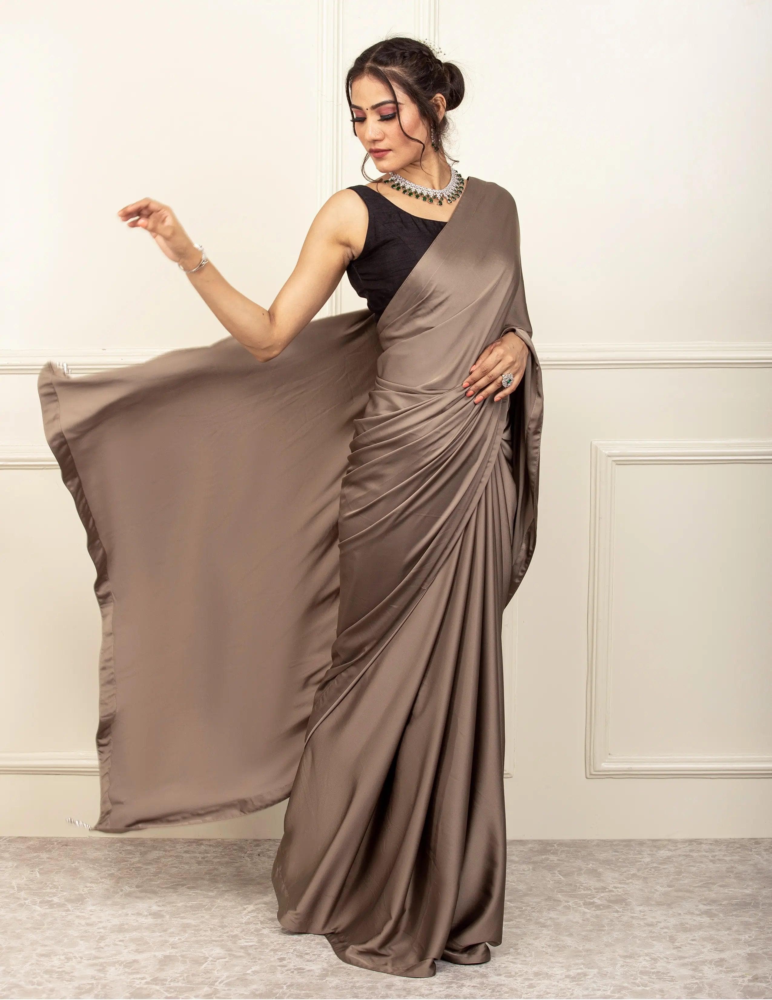 DBS Saree RASHK-E-KAMAR | Satin | Indidha Saree