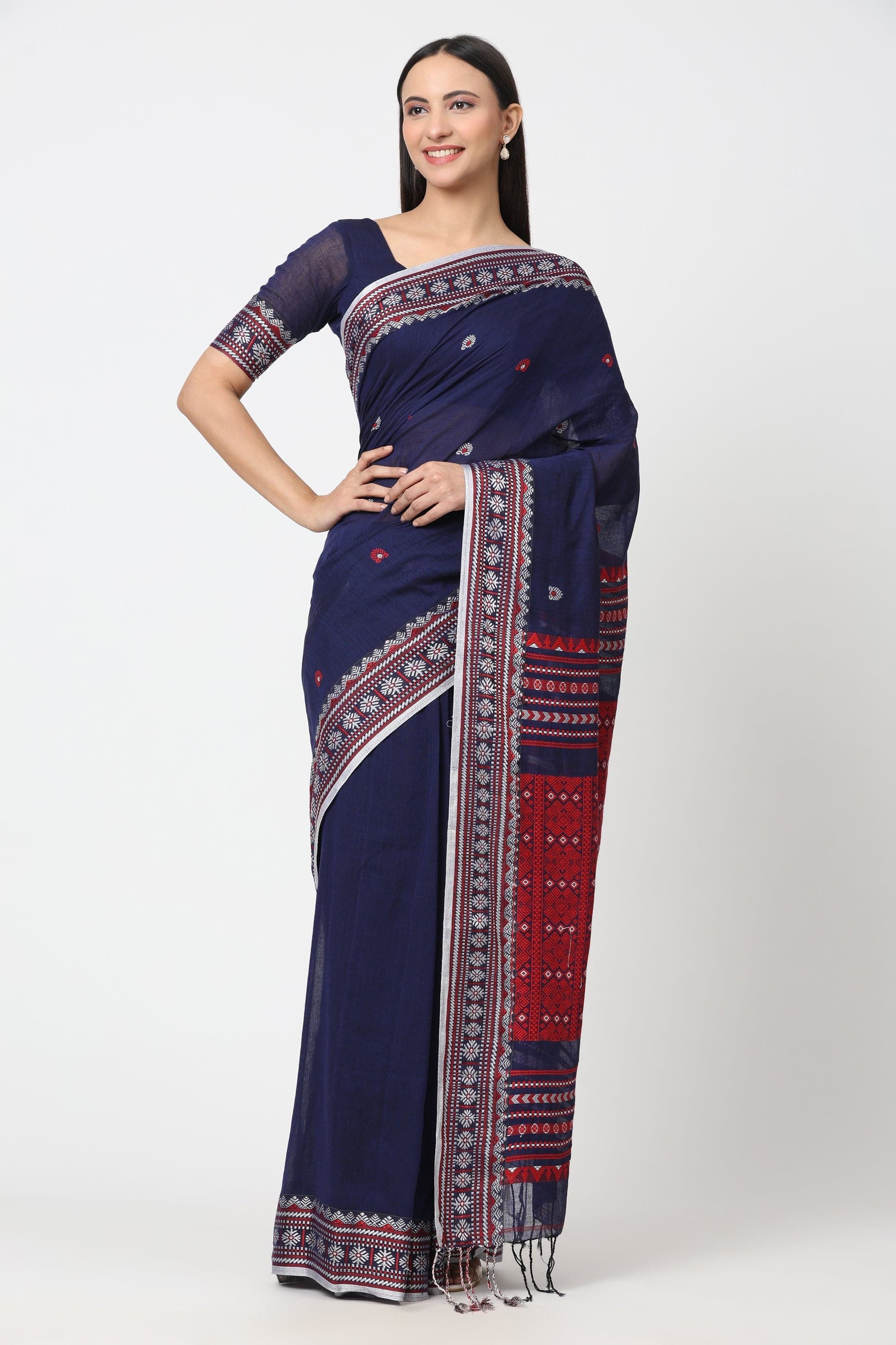 REGAL REVERIE | Asam Mercerized Jamdani | Indidha Saree
