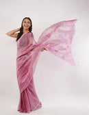 Suman SantiPur Saree ROSY | Handloom Linen Tissue | Indidha Saree