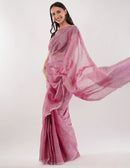 Suman SantiPur Saree ROSY | Handloom Linen Tissue | Indidha Saree