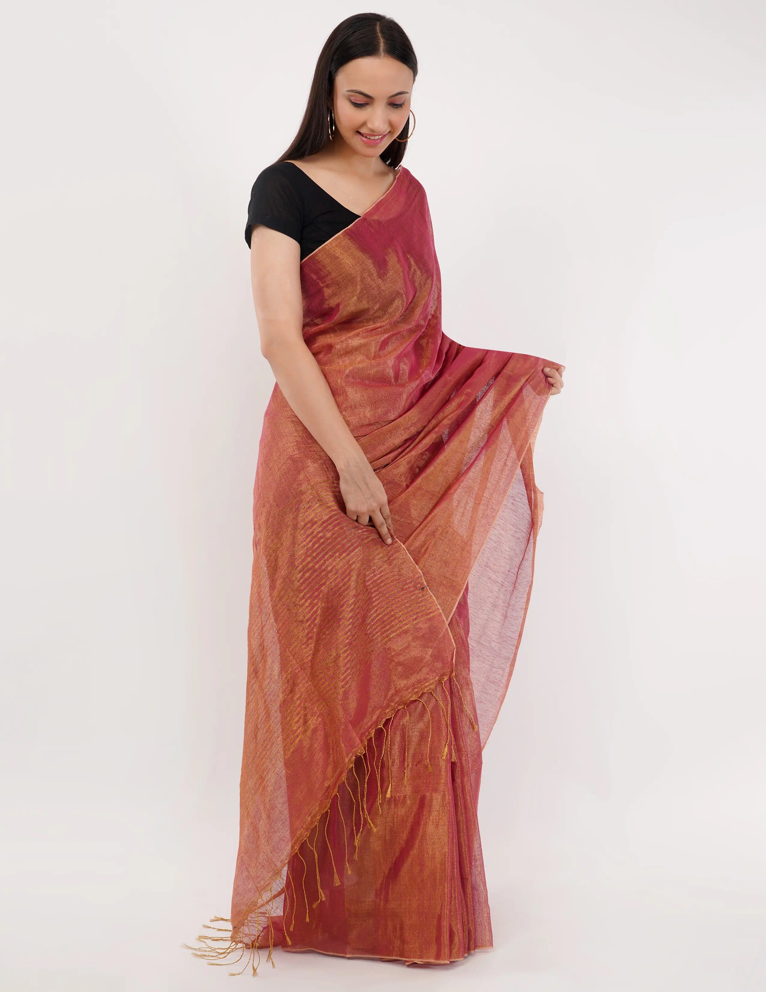 SANJH KI ROSHNI | Handloom Linen Tissue | Indidha Saree Saree