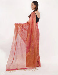 Suman SantiPur Saree SANJH KI ROSHNI | Handloom Linen Tissue | Indidha Saree