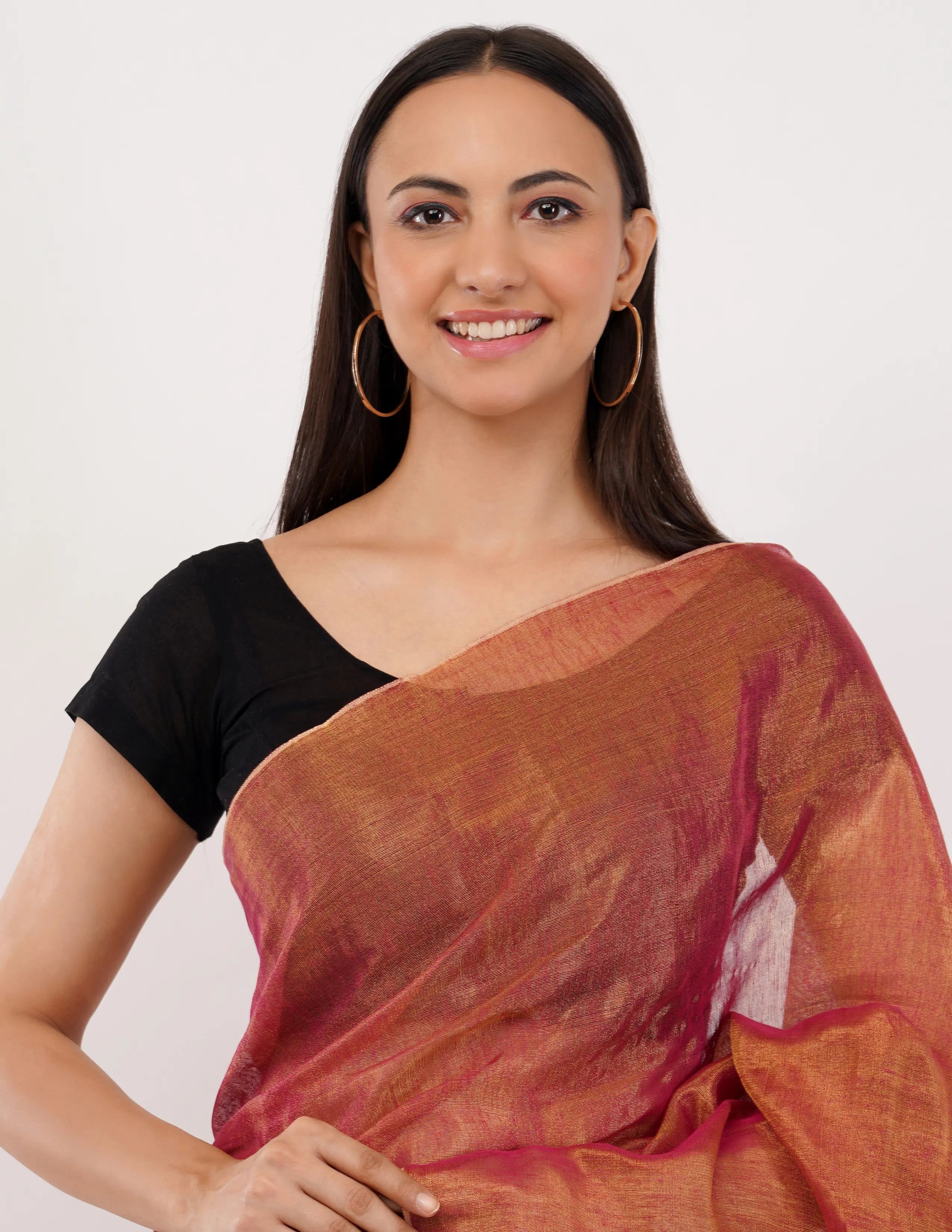 Suman SantiPur Saree SANJH KI ROSHNI | Handloom Linen Tissue | Indidha Saree