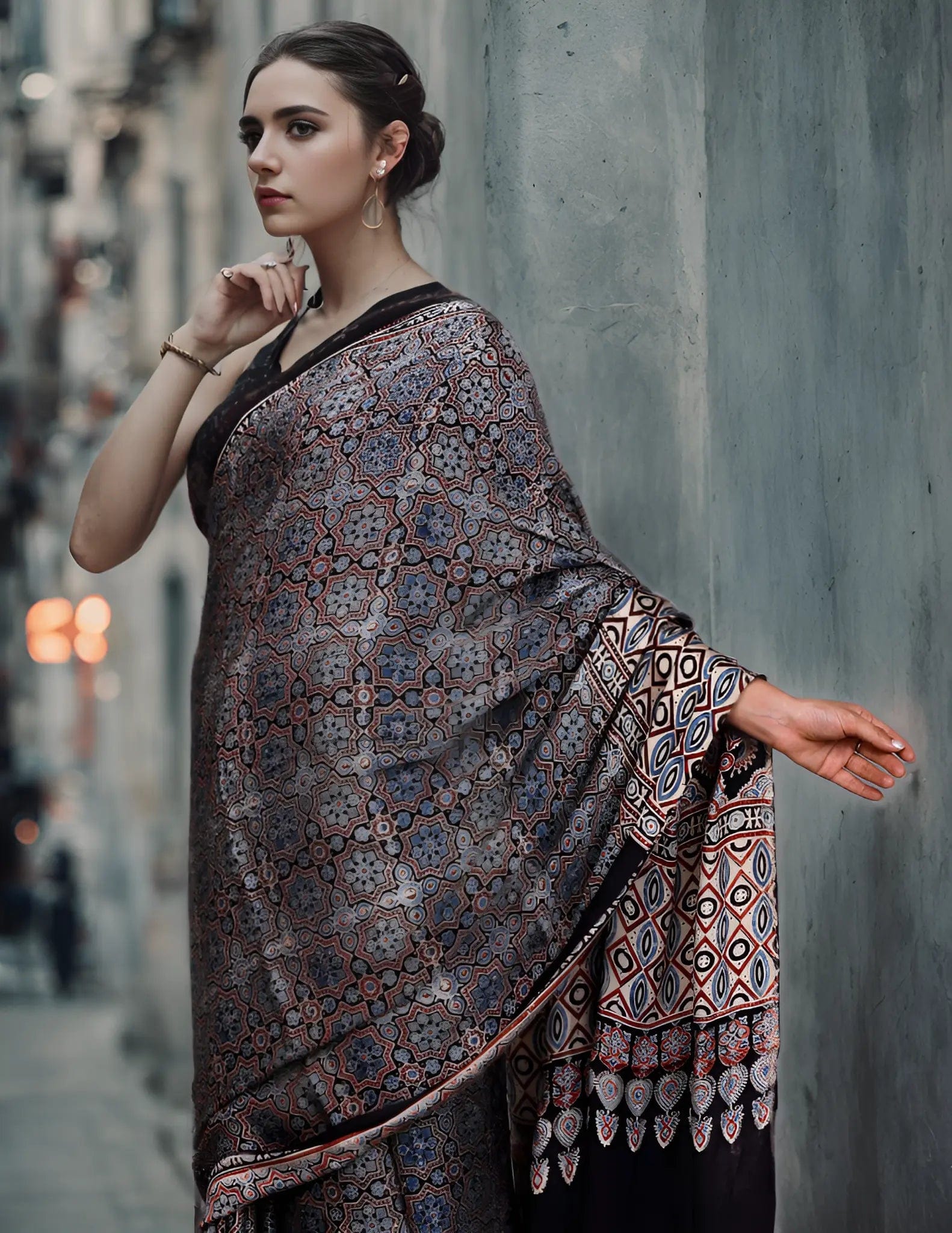 Kutch Saree SAVOIR-FAIRE | Modal Silk | Ajrakh Print | Indidha Saree