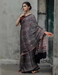 Kutch Saree SAVOIR-FAIRE | Modal Silk | Ajrakh Print | Indidha Saree