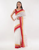 Suman SantiPur Saree SCARLET | Pure Cotton | Indidha Saree