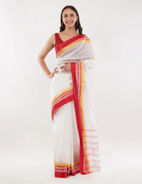 Suman SantiPur Saree SCARLET | Pure Cotton | Indidha Saree