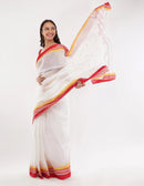 Suman SantiPur Saree SCARLET | Pure Cotton | Indidha Saree
