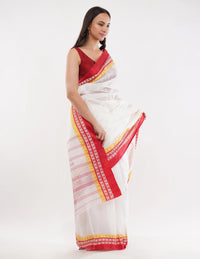 Suman SantiPur Saree SCARLET | Pure Cotton | Indidha Saree