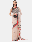Saree SERENE SILK | Handloom Silk | Indidha Saree Handwoven White Silk Jamdani Saree – Exquisite Elegance in Every Thread