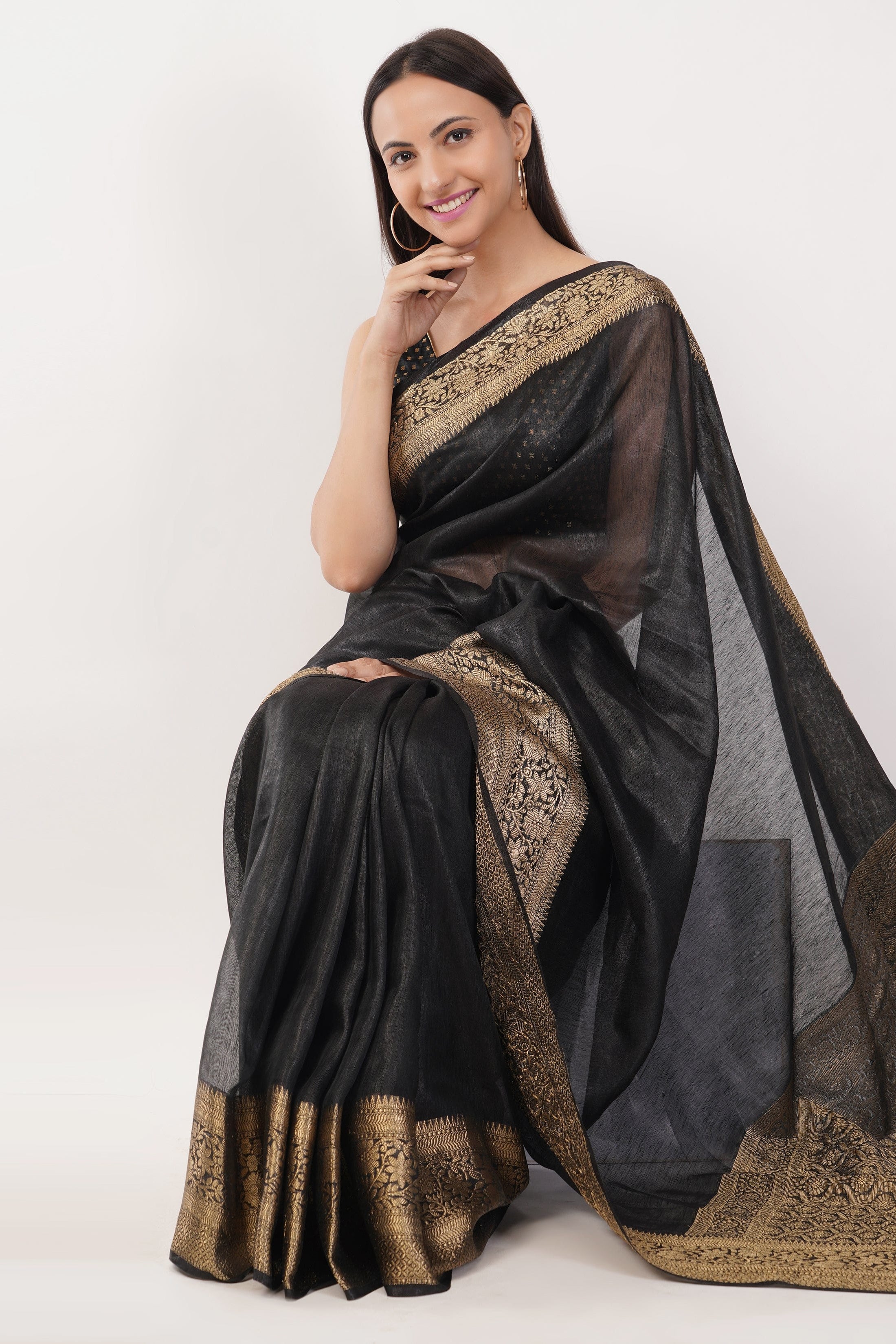 SHADOW OF GRANDEUR | Linen Silk | Indidha Saree
