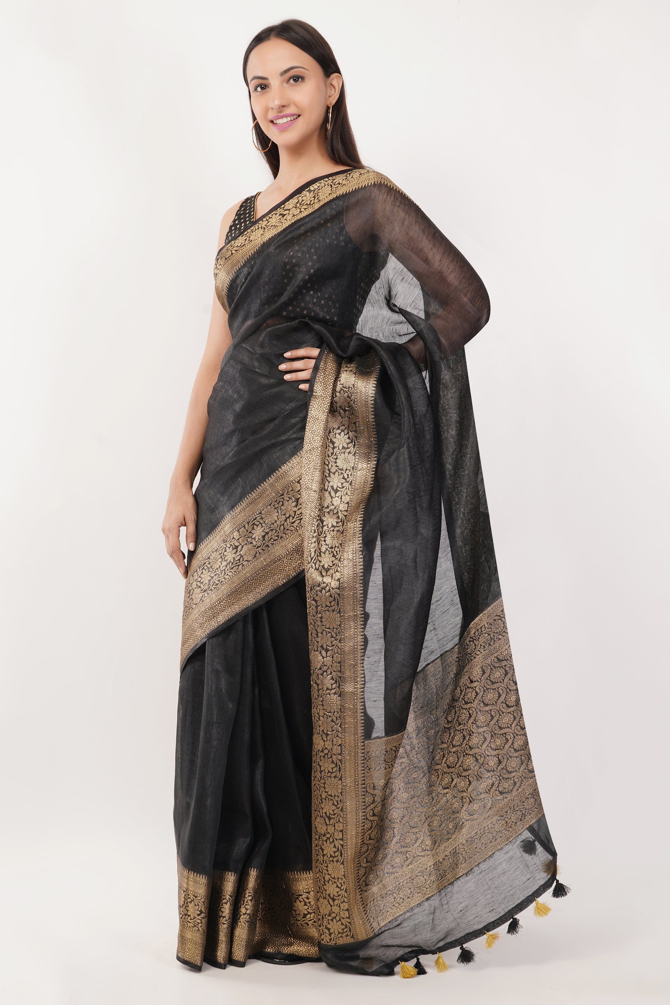 SHADOW OF GRANDEUR | Linen Silk | Indidha Saree
