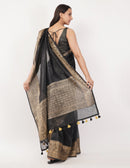 National Handloom, BGP Saree SHADOW OF GRANDEUR | Linen Silk | Indidha Saree