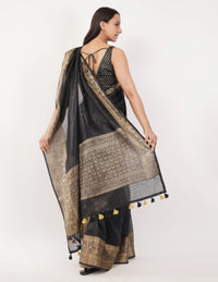 National Handloom, BGP Saree SHADOW OF GRANDEUR | Linen Silk | Indidha Saree