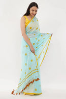 Puja Malakar, Fulia Saree SKY KAI | Mul Cotton | Indidha Saree