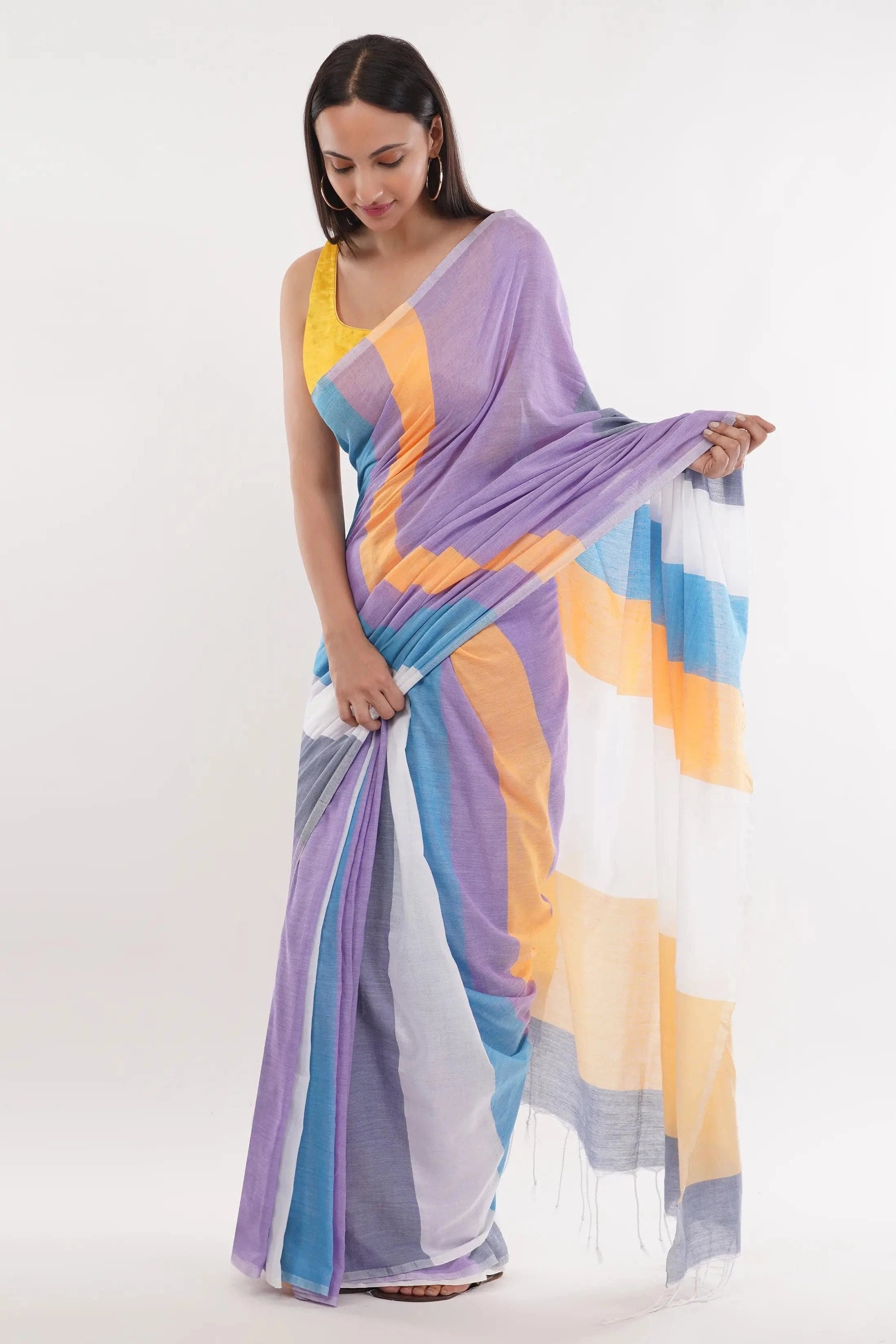Suman SantiPur Saree SUNSET REVERIE | Pure Cotton | Indidha Saree