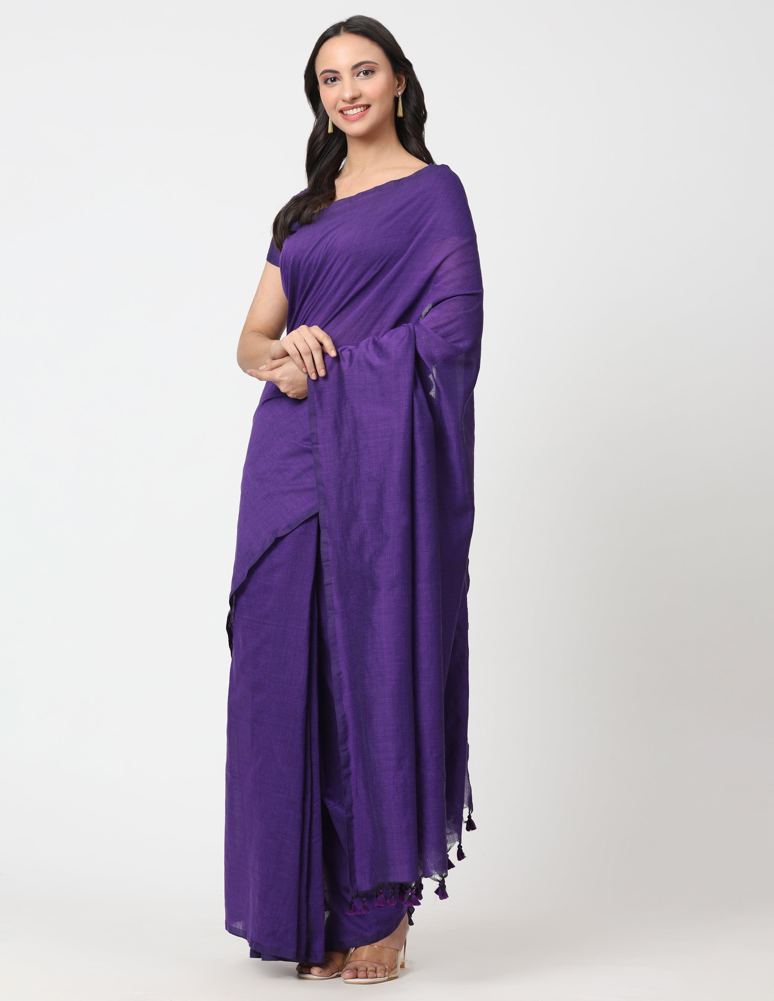 Suman SantiPur Saree VIOLET MAJESTY | Cotton | Indidha Saree