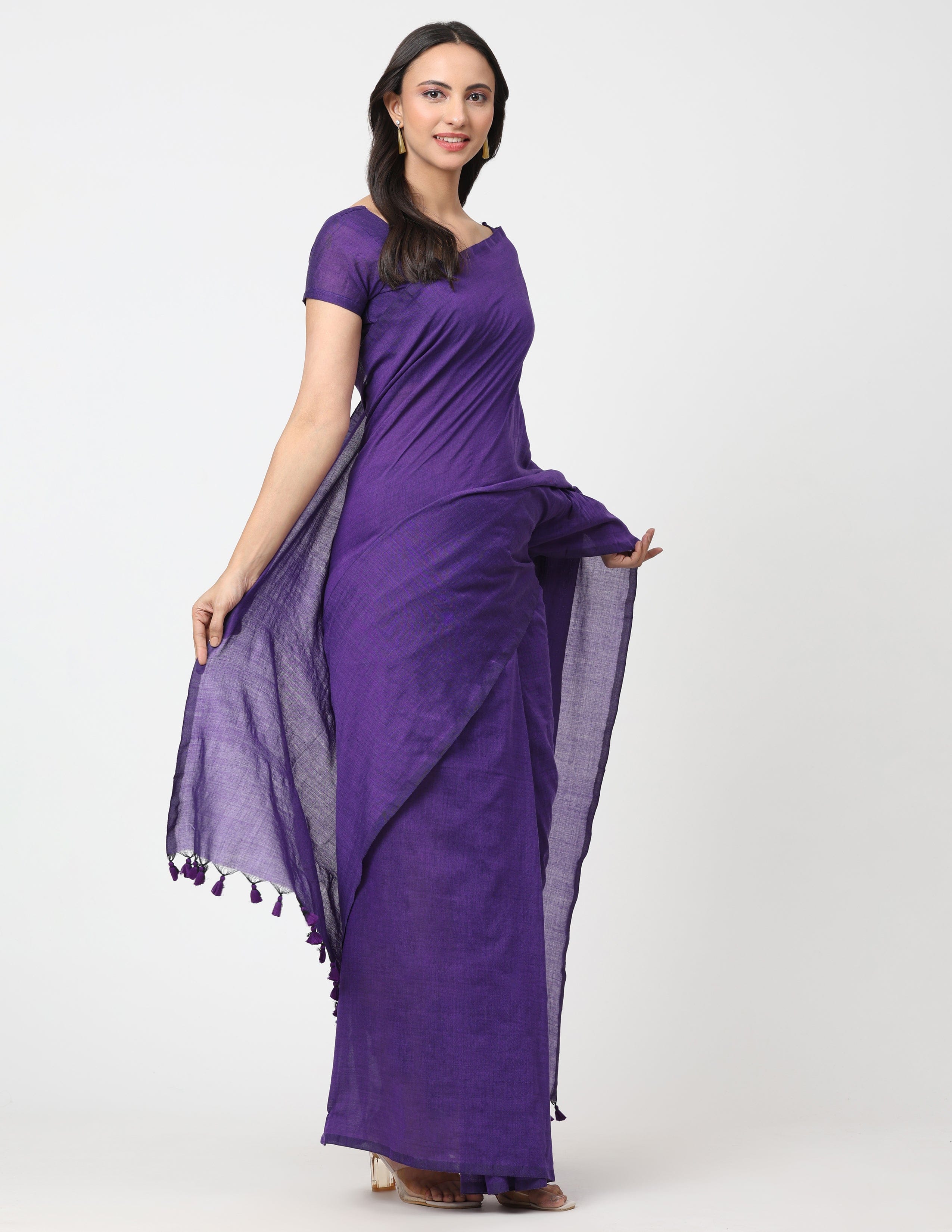 VIOLET MAJESTY | Cotton | Indidha Saree Saree