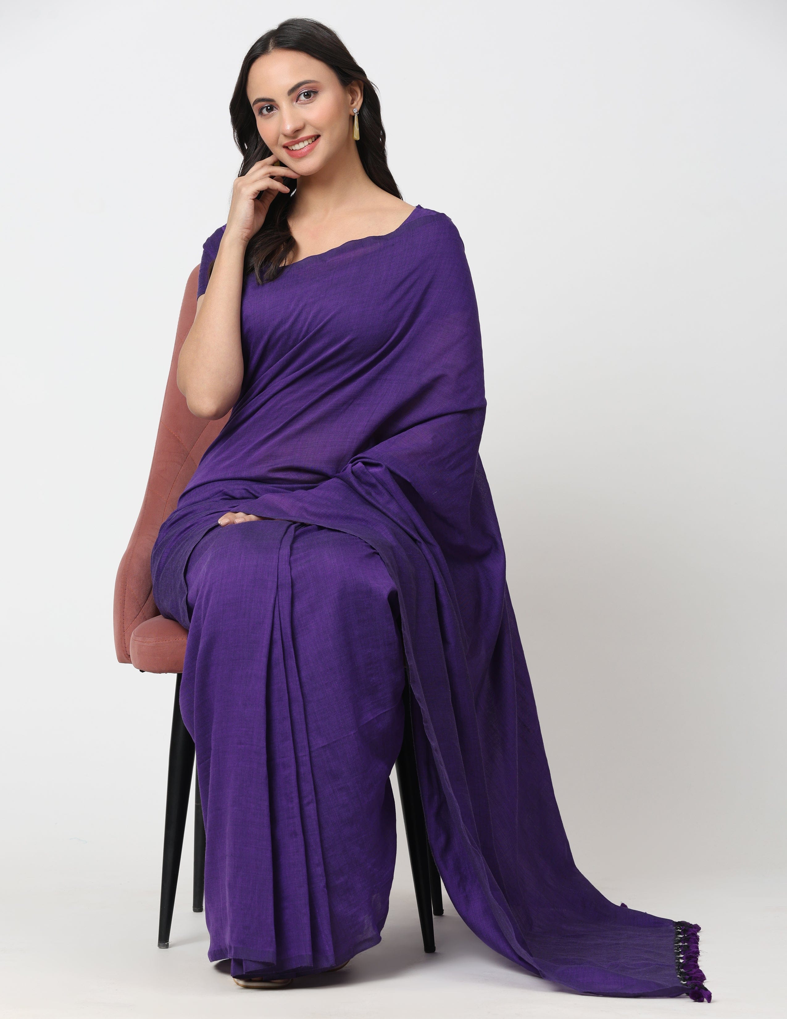 VIOLET MAJESTY | Cotton | Indidha Saree Saree