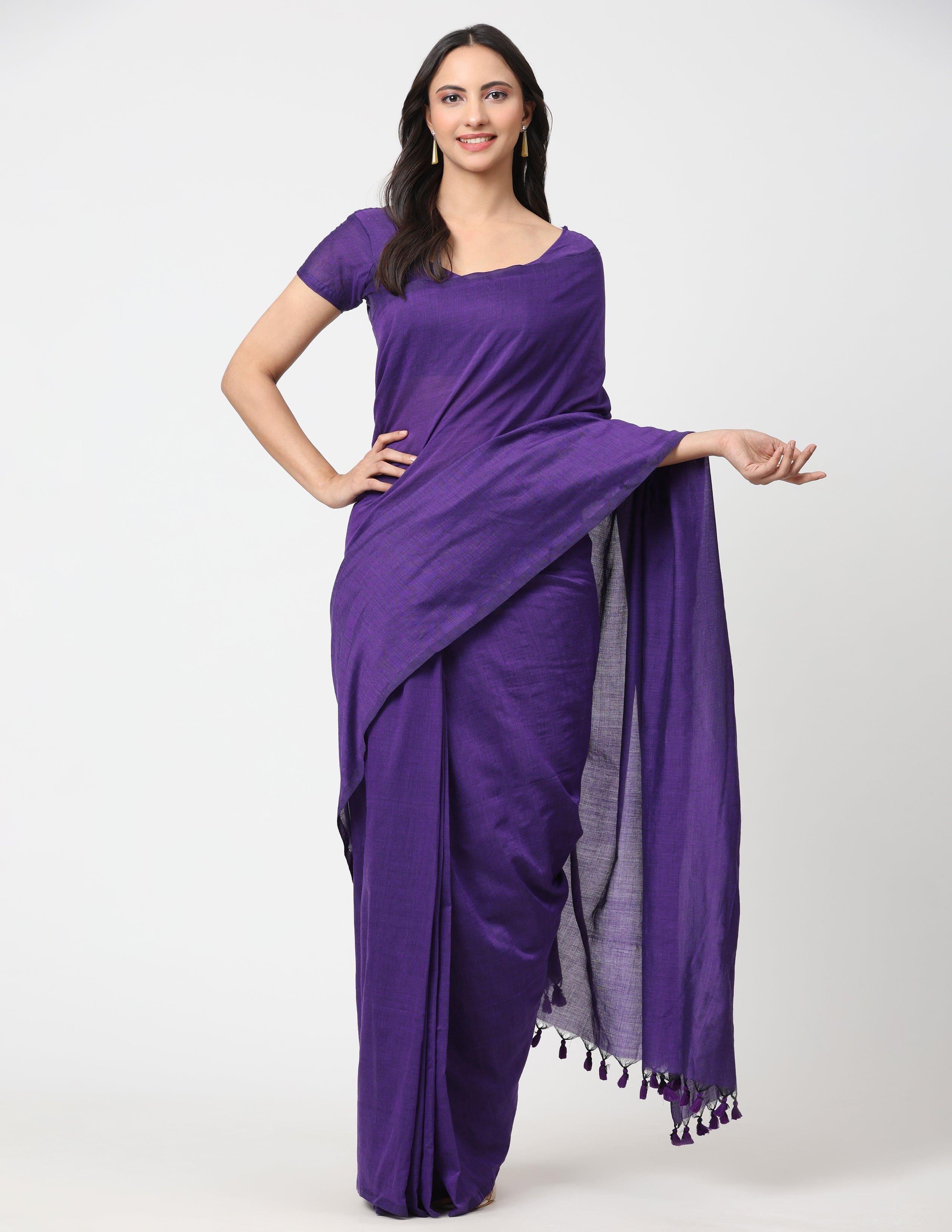 VIOLET MAJESTY | Cotton | Indidha Saree Saree