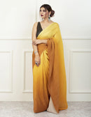 BDS Gandhi Nagar Saree YELLOW HUE | Wrinkle Satin  | Indidha Saree