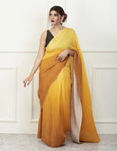 BDS Gandhi Nagar Saree YELLOW HUE | Wrinkle Satin  | Indidha Saree