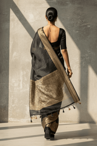 SHADOW OF GRANDEUR | Linen Silk | Indidha Saree
