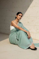 Shibui Sage | Handloom Mul Cotton | Indidha Saree