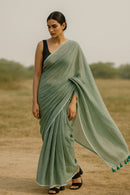 Shibui Sage | Handloom Mul Cotton | Indidha Saree