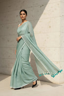 Shibui Sage | Handloom Mul Cotton | Indidha Saree