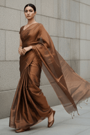 SHIMMERING BRONZE | Handloom Tissue | Indidha Saree