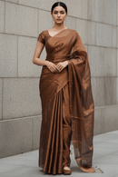 SHIMMERING BRONZE | Handloom Tissue | Indidha Saree