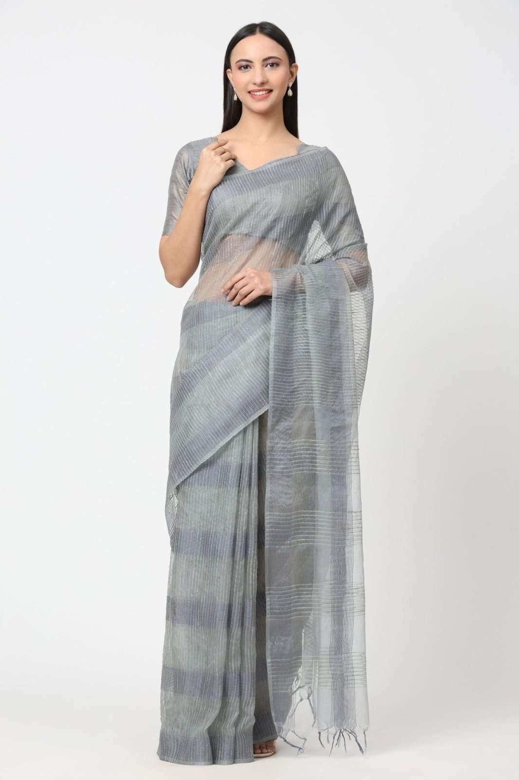SILVER MIST | Kota Doria | Indidha Saree