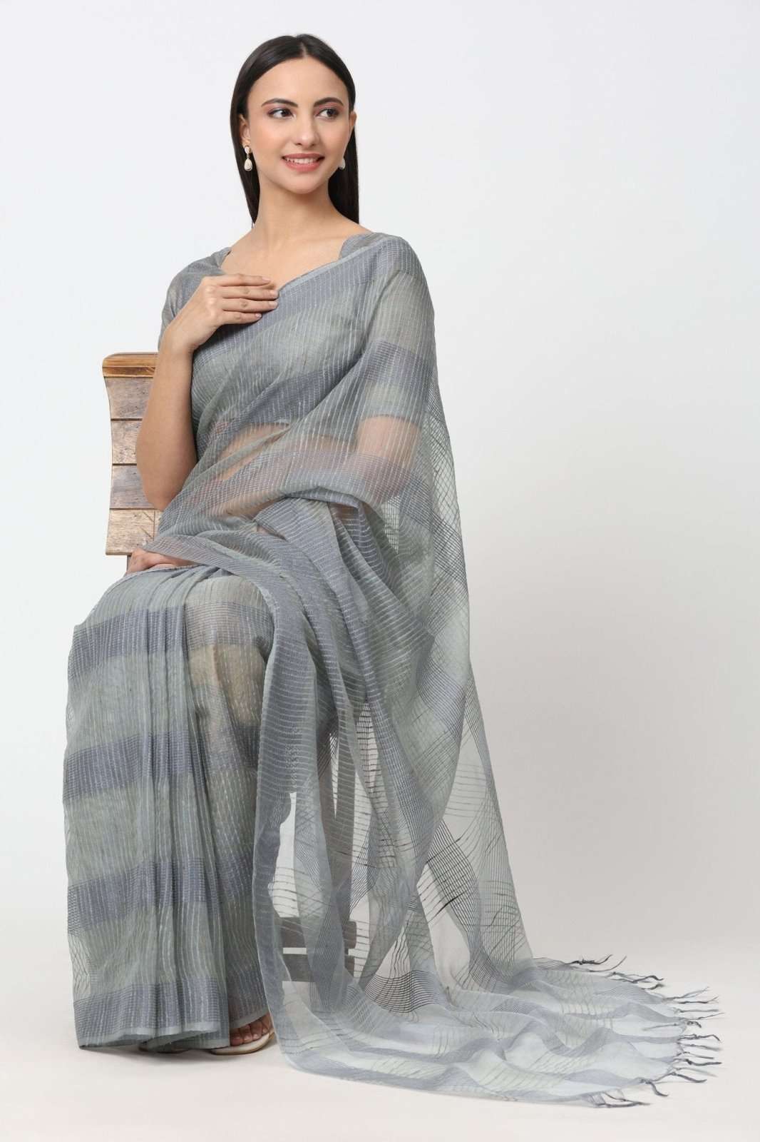 SILVER MIST | Kota Doria | Indidha Saree
