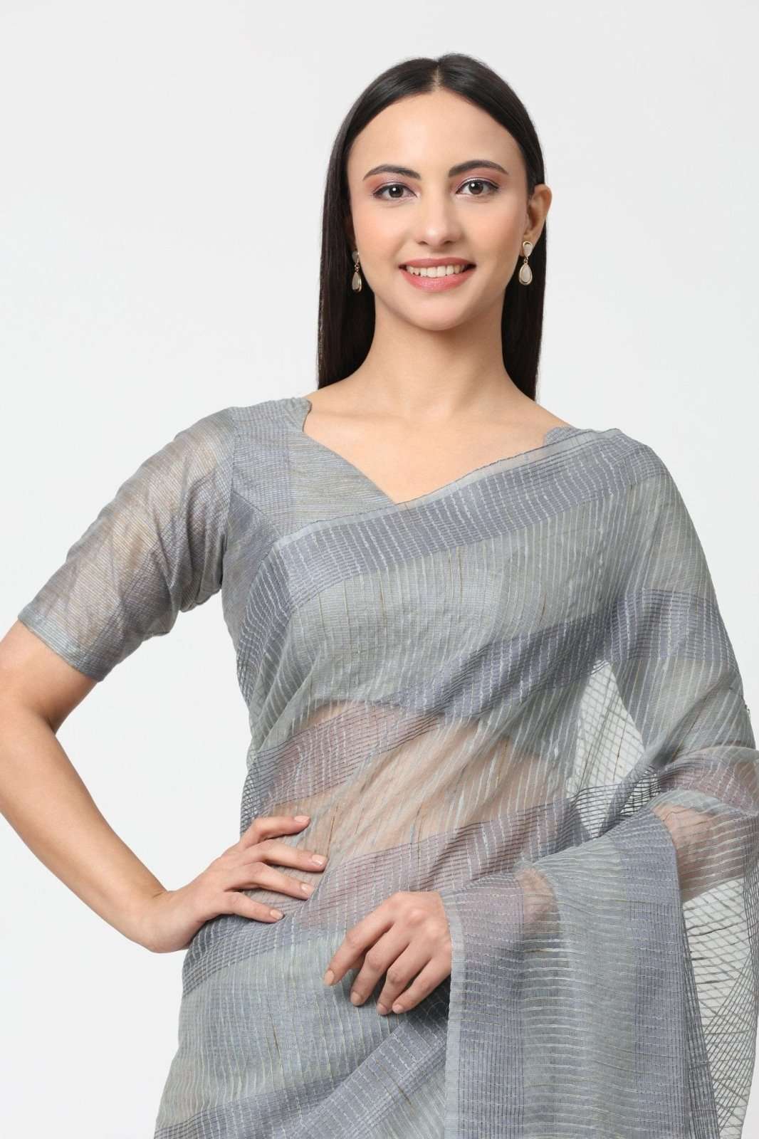 SILVER MIST | Kota Doria | Indidha Saree