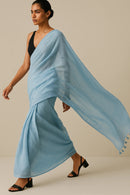 Sky Drift | Handloom Mul Cotton | Indidha Saree
