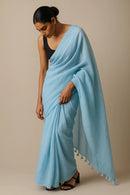 Sky Drift | Handloom Mul Cotton | Indidha Saree