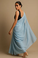 Sky Drift | Handloom Mul Cotton | Indidha Saree