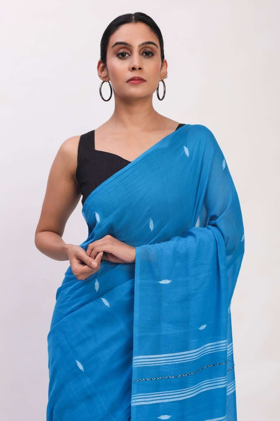 Skyline Blue | Mul Cotton | Indidha Saree