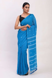 Skyline Blue | Mul Cotton | Indidha Saree