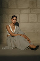 Slate Whisper | Mul Cotton | Indidha Saree