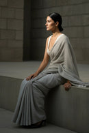 Slate Whisper | Mul Cotton | Indidha Saree