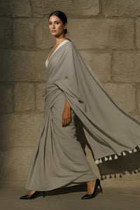 Slate Whisper | Mul Cotton | Indidha Saree