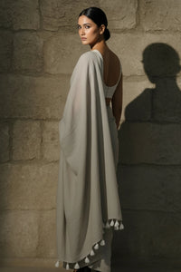 Slate Whisper | Mul Cotton | Indidha Saree