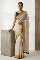 Whisper in Gold | Mul Cotton | Indidha Saree
